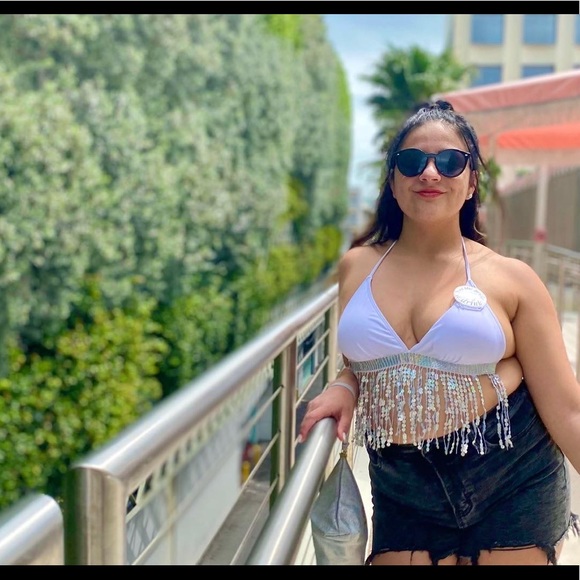 SHEIN x Stagecoach White Sparkly Bikini - Picture 2 of 2